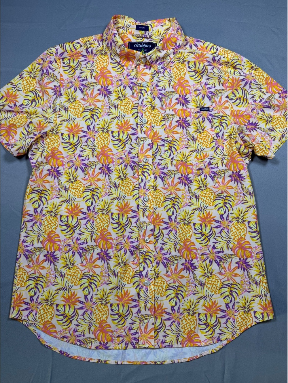 Chubbies tropical pineapple print button shirt